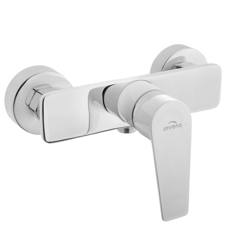 Bateria prysznicowa Invena Dokos jednouchwytowa ścienna biała/chrom