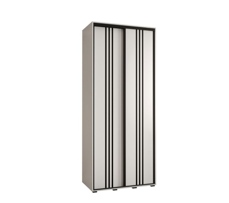 Szafa przesuwna Abiks DAVOS 6 wysoka szer.110cm gł.45cm biały/biały/czarny 1szt.