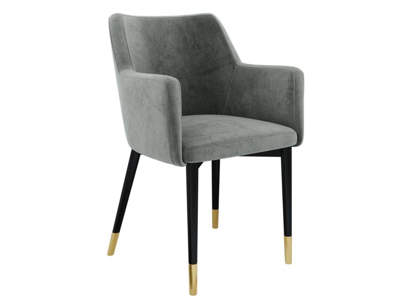 Krzesło MIRJAN 24 tapicerowane Rene platynowy czarny/złoty/szary 1 szt.