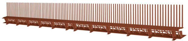 Grzebień okapu z kratką wentylacyjną ceglasty