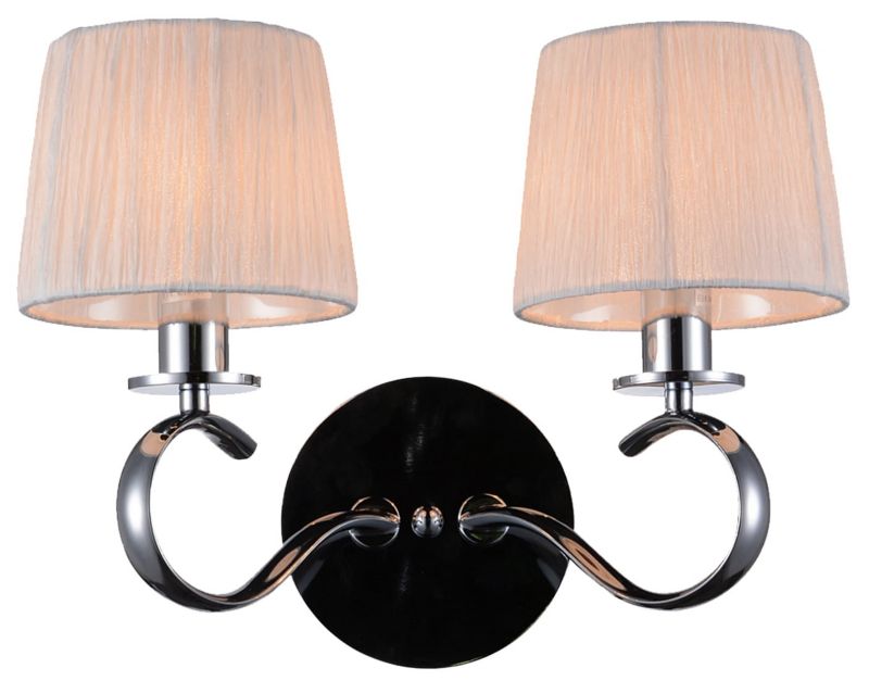 Kinkiet ścienny Candellux Clara chromowany biały 2 x E14 x 40W IP20 wym: 27 x 37 x 20 cm - 1 szt.