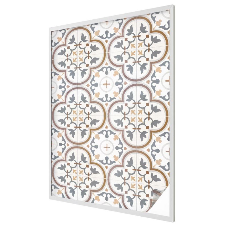 Folia Chroniąca Prywatność Mrożona Wallfluent 100x146 cm Witrażowa Naklejka Na Szybę Klasyczne kaflowe ornamenty 1 rol.