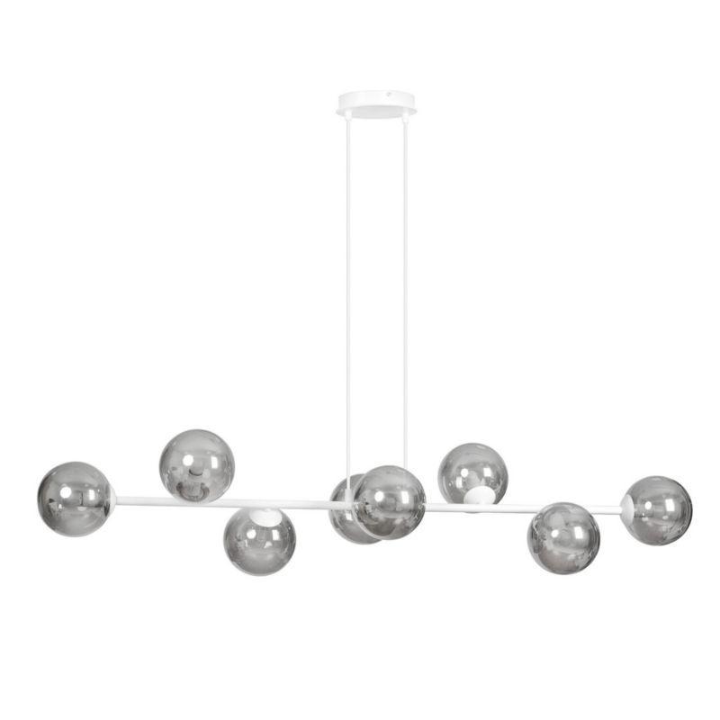Żyrandol Emibig Rossi 5487 biały dymiony 130 cm szerokości 8xE14 x 10W 1 szt.