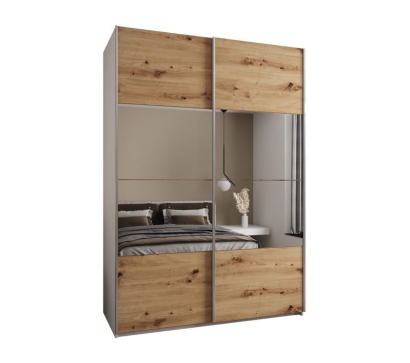 Szafa przesuwna Abiks LUX 4 wysoka szer.170cm biały/artisan/srebrny 1szt.