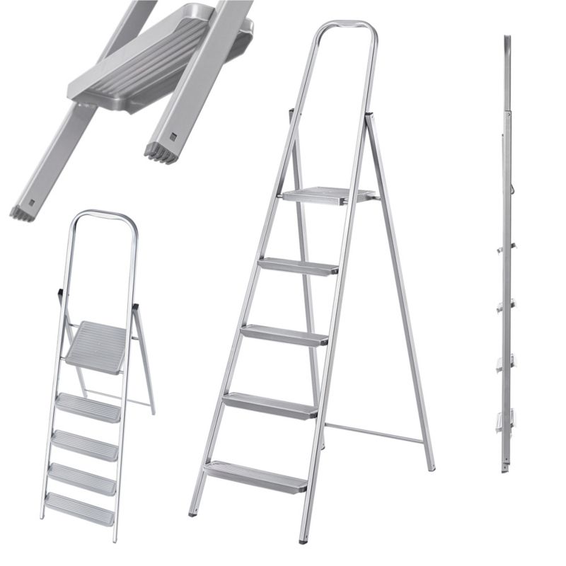 Drabina KADAX Stalowa 5 Stopniowa Uniwersalna Jednostronna Składana Domowa 1szt.