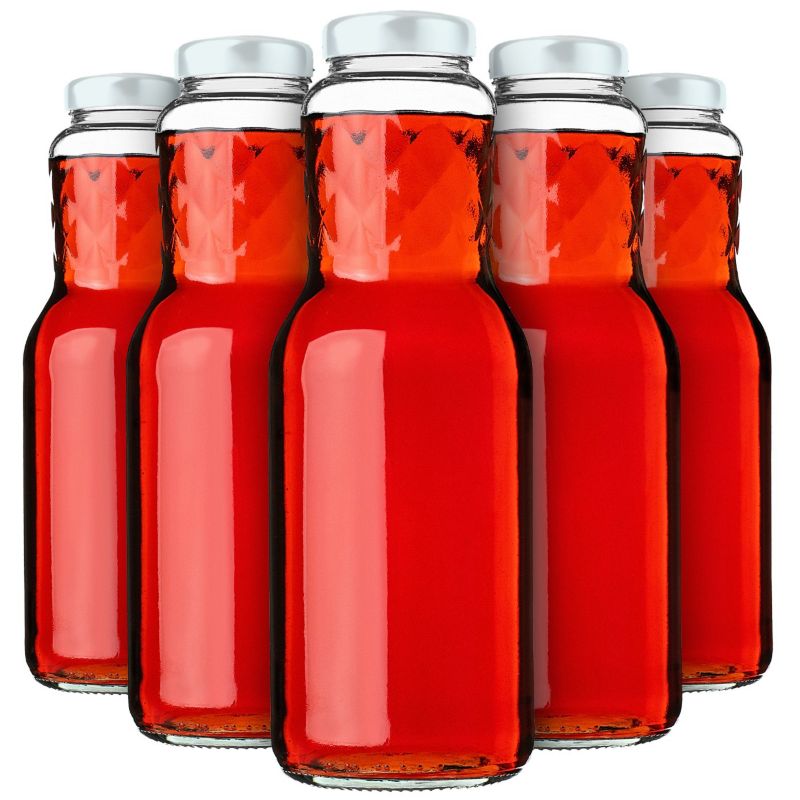 KADAX Butelka na soki 1L + wieczko fi53 białe 20szt