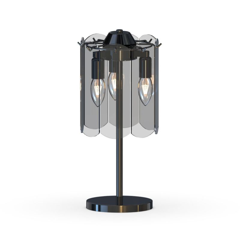 Lampa stołowa Zuma Line Nira czarna-dymiona 3 x E14 x 40W IP20 wym: 42 x 20 x 20 cm szkło - 1 szt.
