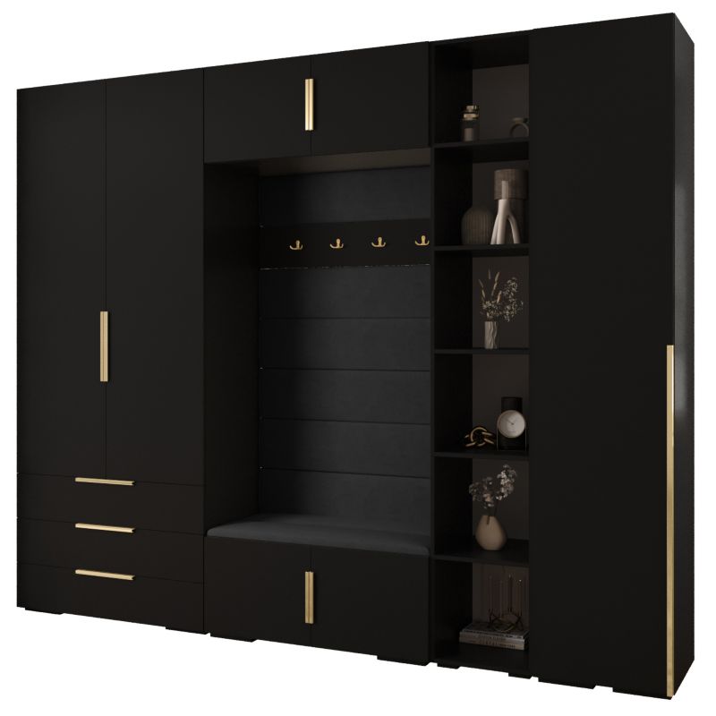 Garderoba do przedpokoju Abiks INOVA 1 Z11 czarny+złoty+manila18 1szt.