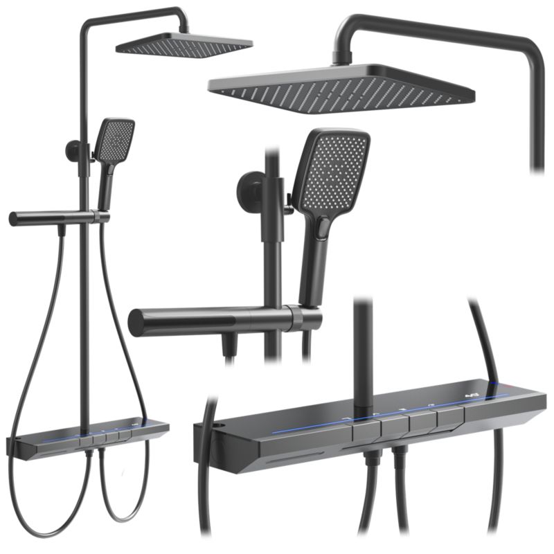 Zestaw Natryskowy Z Termostatem Rea Pedro Tytanowy 37X48,5X102Cm 1 Szt