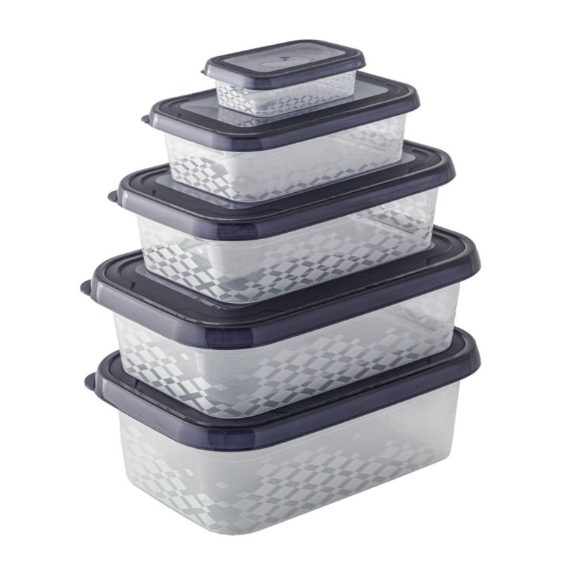 Pojemniki EDANTI Zestaw Plastikowych Do Żywności Pojemniki Antracyt 5 szt.