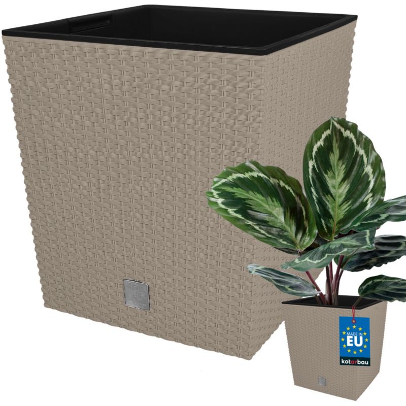 Doniczka ogrodowa KOTARBAU rattan z wkładem mocca 26x26 cm 1 szt.