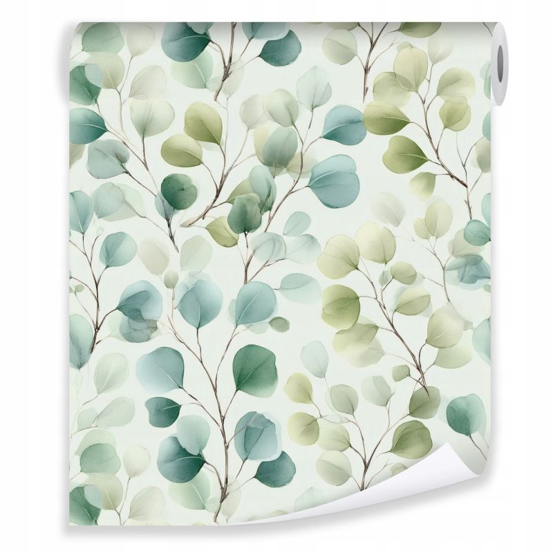 Tapeta WALLARENA Do Sypialni Salonu Na Flizelinie Liście Akwarela Abstrakcja Zielony 50x1000 cm T15796VE 1 szt.
