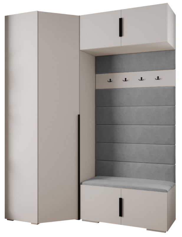 Garderoba do przedpokoju Abiks INOVA 1 Z21 biały+czarny+manila16 1szt.