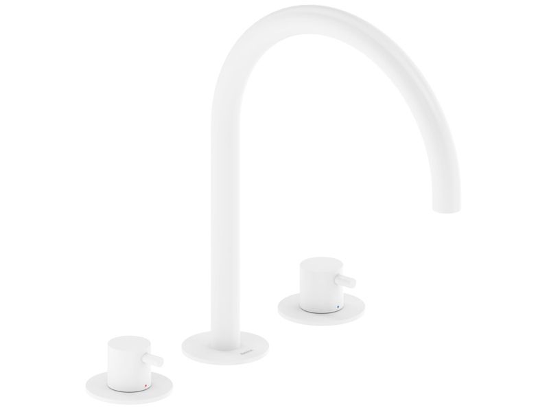 Bateria umywalkowa Ravak stojąca Espirit ES 018.10WV 3-otworowa 270 mm bez korka, biały mat 1 szt