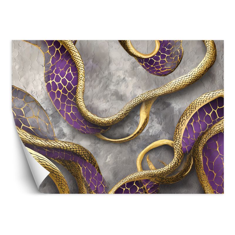 Fototapeta Feeby Tekstura węża złoty fioletowy glamour 350x245 1 szt