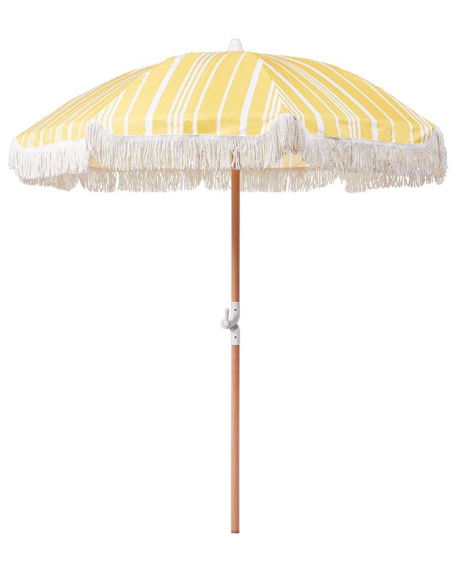 Parasol ogrodowy 150 cm żółty z białym Mondello 1 szt.