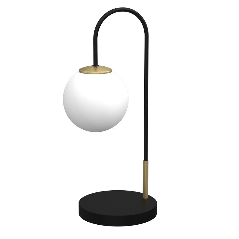 Lampka stołowa Luminex Cambridge czarny mat-biała-mosiądz szczotkowany 1 x E14 x 15W IP20 wym: 52 x 20 x 24 cm metal - 1 szt.