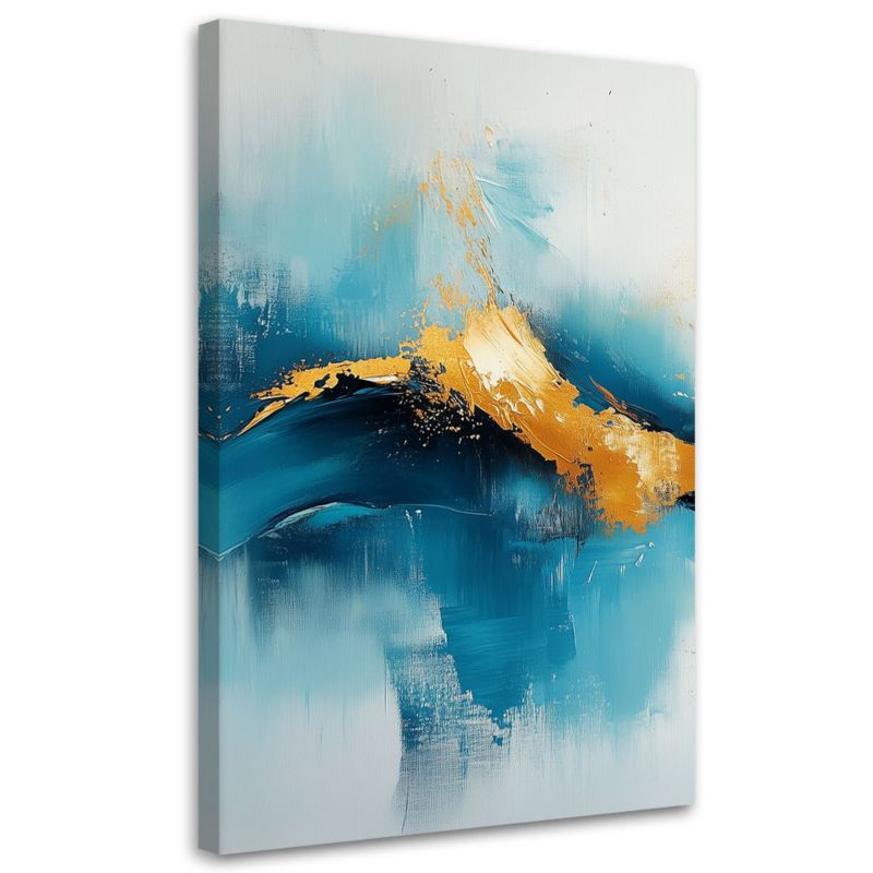 Obraz na płótnie Feeby Abstrakcja Turkusowa ze Żłotem 40x60cm 1szt