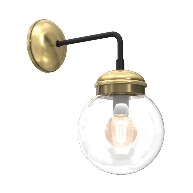 Kinkiet ścienny Luminex Hydro czarny mat-mosiądz antyczny - patyna-przezroczysty 1 x E14 x 15W IP20 wym: 30 x 13 x 22 cm - 1 szt.