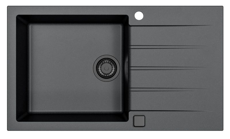 Zlewozmywak granitowy Alveus Cadit 40 Black Edition kol. 91 czarny (86x50) 1-komorowy 1szt.