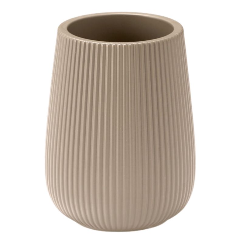 Kubek Na Szczoteczki Do Zębów Berilo Beżowy Prążkowany 8X8X11 Cm 1Szt.