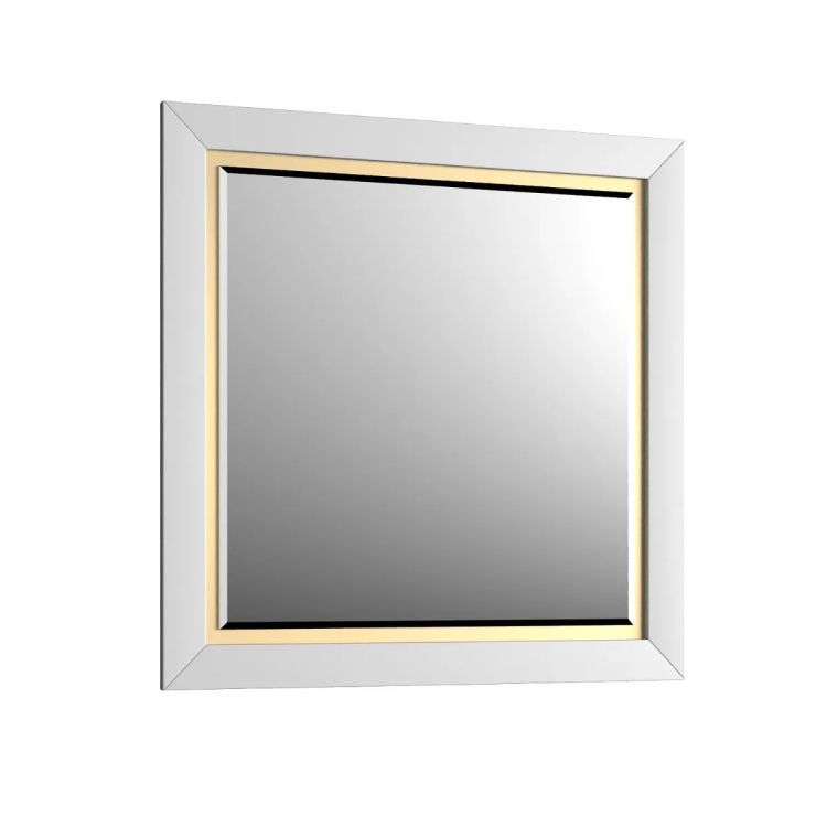 Lustro łazienkowe KROFAM CHIC 80x80 cm białe półmat/złote 1 szt.