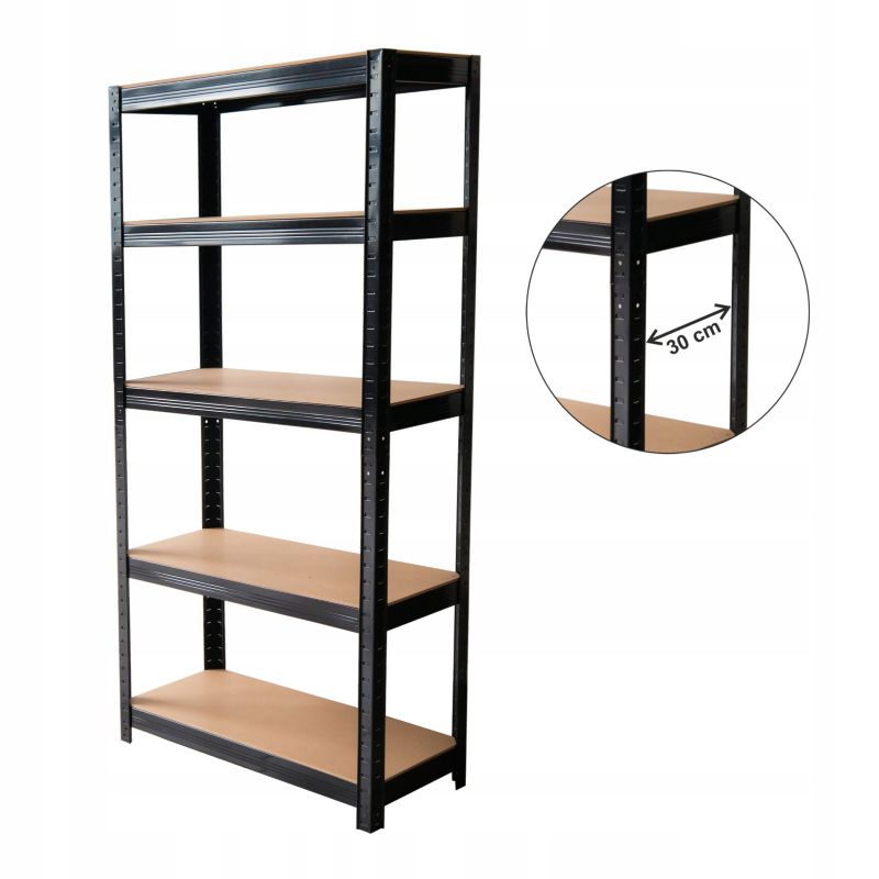 Regał KADAX metalowy magazynowy Garażowy 5-Poziomowy 180x90x30cm 875kg 1szt.
