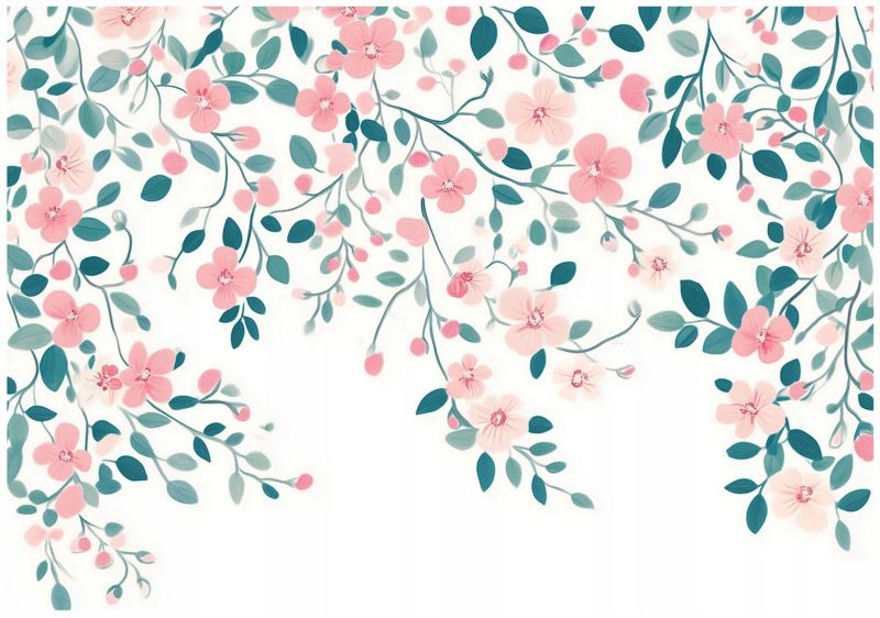 Tapeta Do Sypialni Salonu Kuchni WALLARENA 250x175 cm Fototapeta Kwiaty Liście 1 szt.