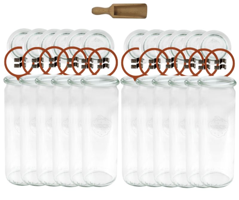 Słoiki MODO24 Weck 600 ml fi 60 cylinder szklane wieka gumki 12 kpl.