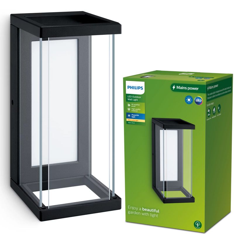 Kinkiet zewnętrzny Philips elewacyjny LED Ulyzo 12W 2700K 1500lm IP44 czarny 1 szt.