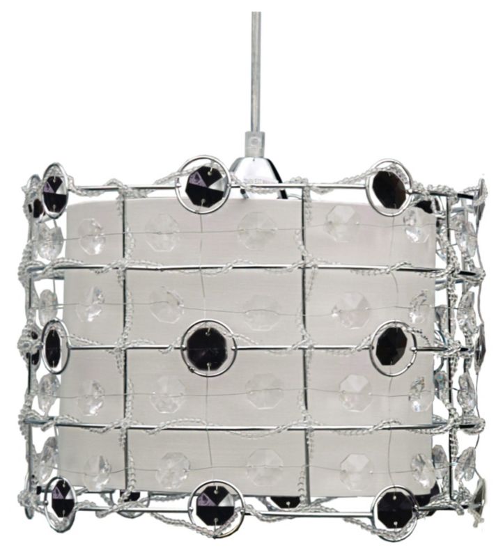 Lampa sufitowa wisząca Candellux Seneca 2969 czarna-chromowana-biała-przezroczysty kryształowa 1xE27 x 40W 1 szt.