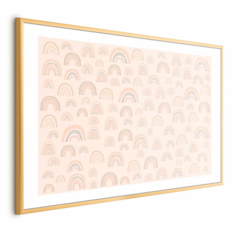 Plakat Artgeist Pastelowe tęcze 90x60 cm z ramą złotą 1 szt
