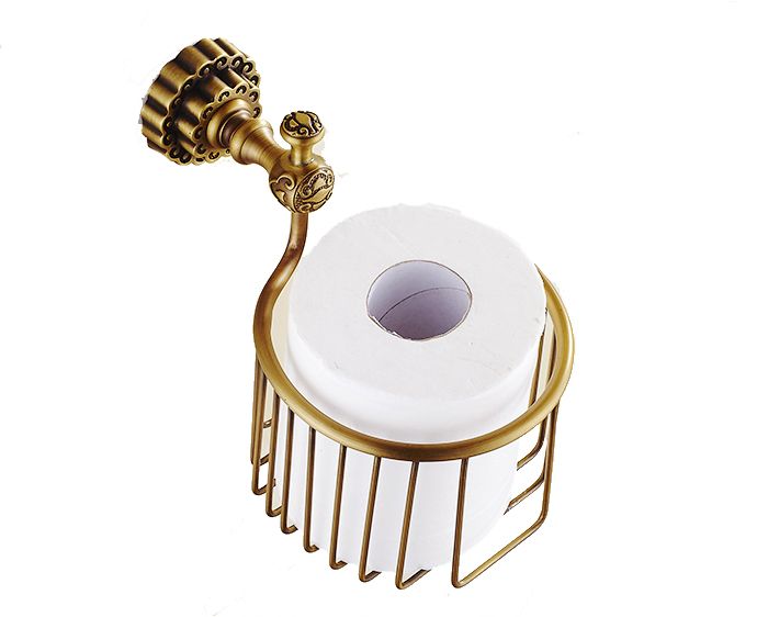 Koszyk na papier toaletowy Lauferi CECEA mosiężny szczotkowany mosiądz retro 1 szt.