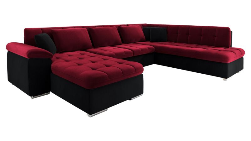 Narożnik z funkcją spania MIRJAN 24 Niko Bis lewy czarny/wiśniowy/czarny 1 szt.