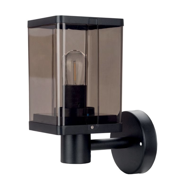 Kinkiet lampa elewacyjna E27 LED XUDO IP44 klosz dymiony czarny 1 szt.