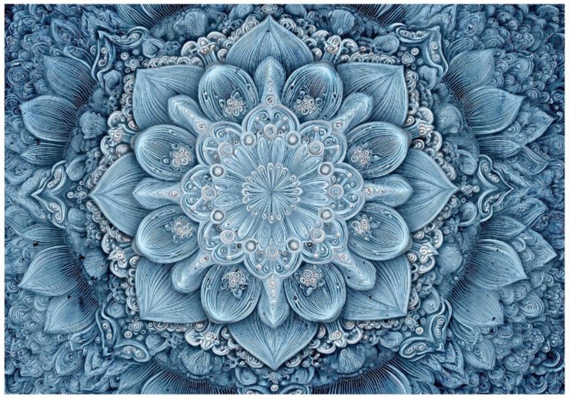 Fototapeta WALLARENA Do Sypialni Salonu Na Flizelinie Mandala Orientalna Abstrakcja Niebieski 250x175 cm 16159VX5 1 szt.