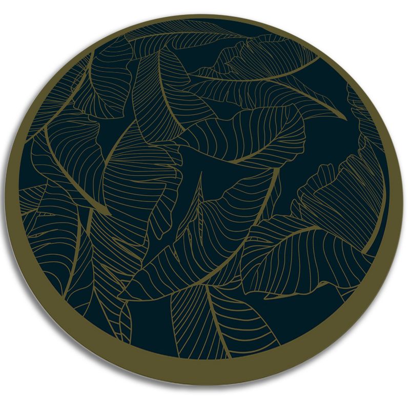 Dywan Tulup Wewnętrzny Okrągły Dekoracyjny fi50 cm Liść Mata dywanowa Dekoracyjna 1 szt.