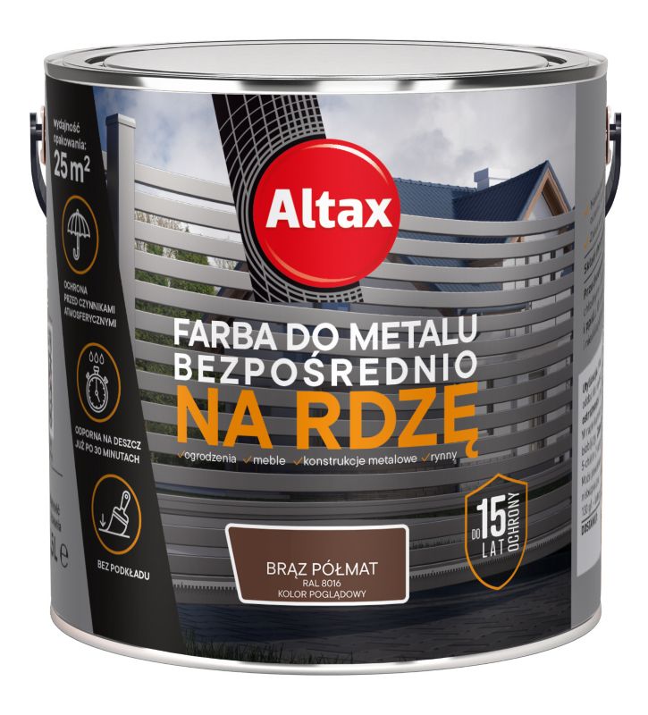 Farba antykorozyjna Altax brąz półmat 2,5 l