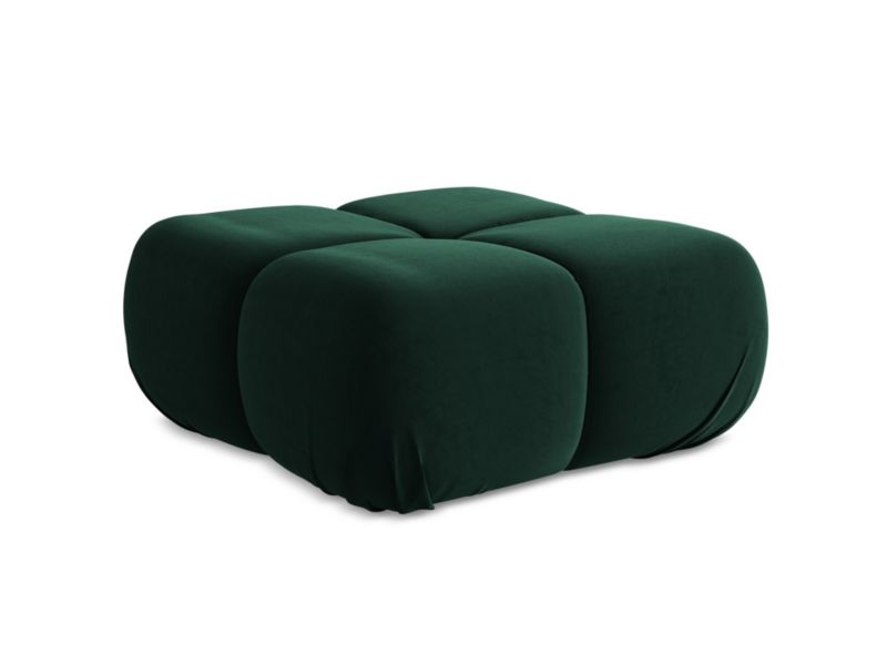 Pufa LaMiaSofa SANREMO z tkaniny welwetowej 95x95 cm butelkowa zieleń 1 szt.