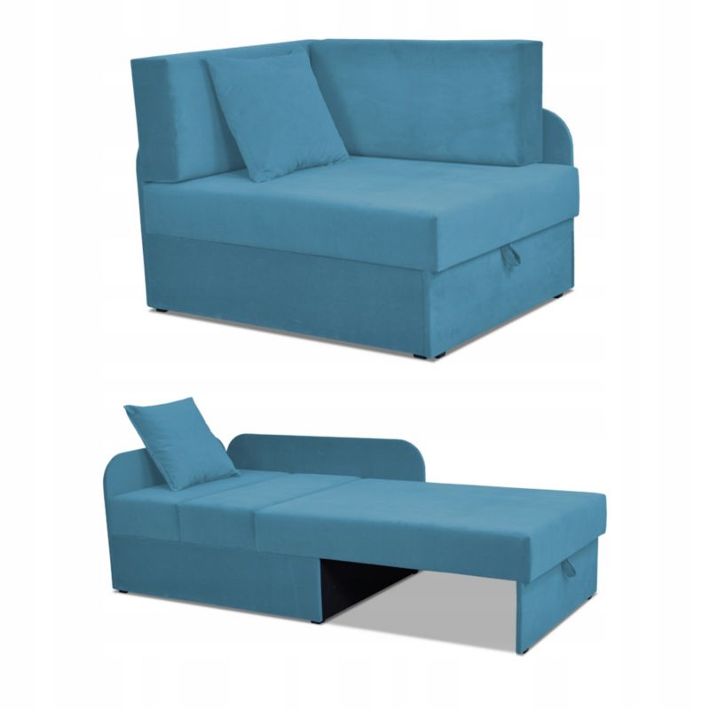 Narożnik dziecięcy rozkładany z pojemnikiem Family Meble Denis niebieski 1szt