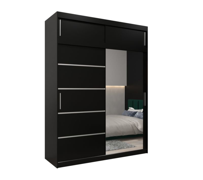 Szafa przesuwna Abiks Verona 2 180 czarny + czarny z nadstawką 1 szt.