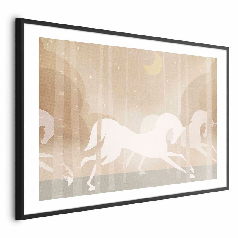 Plakat Artgeist Pędzące rumaki 90x60 cm z ramą czarną 1 szt