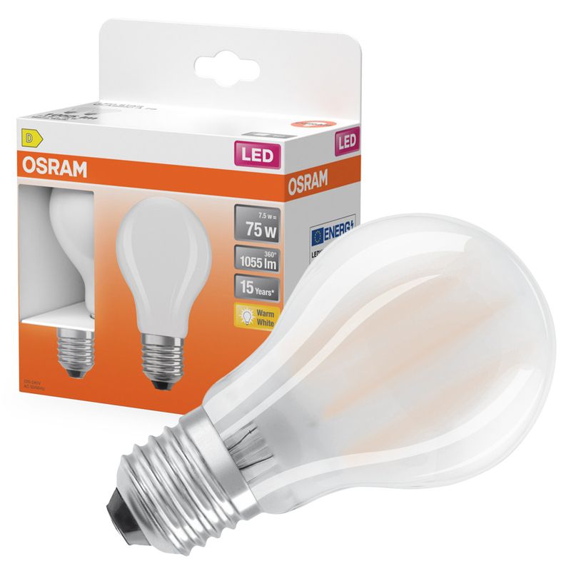 Żarówka LED Osram A60 E27 7.5W 1055lm 2700K 300st Filament 2 szt.