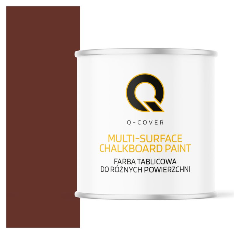 Farba Tablicowa Do Ścian Pisania Kredą Q-Cover Kolor Brązowo-czerwony RAL8012 Mat 2.5L