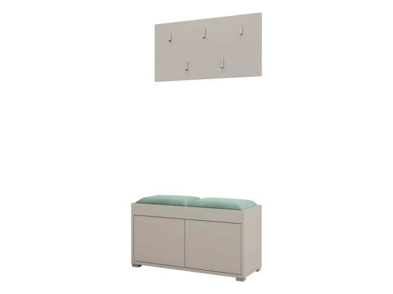 Garderoba MIRJAN 24 z siedziskiem Gesita VII beżowy/miętowy plusz 1 szt.