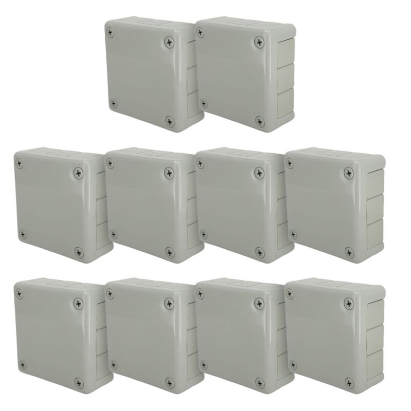 Puszka natynkowa EDO hermetyczna 118x118x46mm 12-wlotowa z dławikami gumowymi, IP55 zamknięcie "na wkręty" szara 10szt.