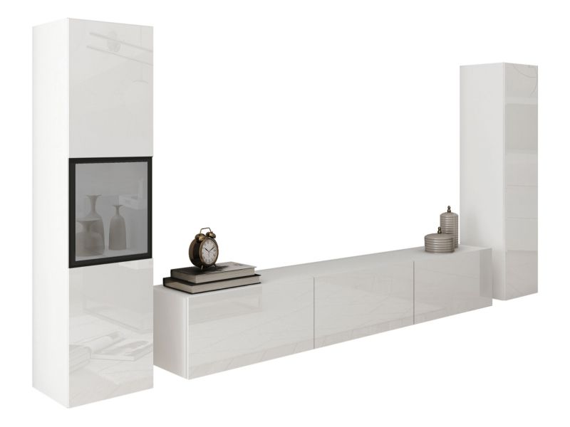 Meblościanka MIRJAN 24 Berlin III biały / biały połysk 1 kpl.