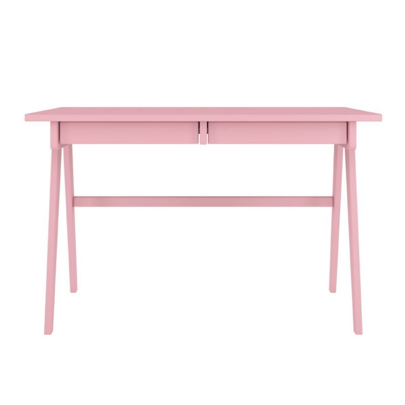 Drewniane biurko z szufladami Visby EDDA pudrowy róż 1 szt.