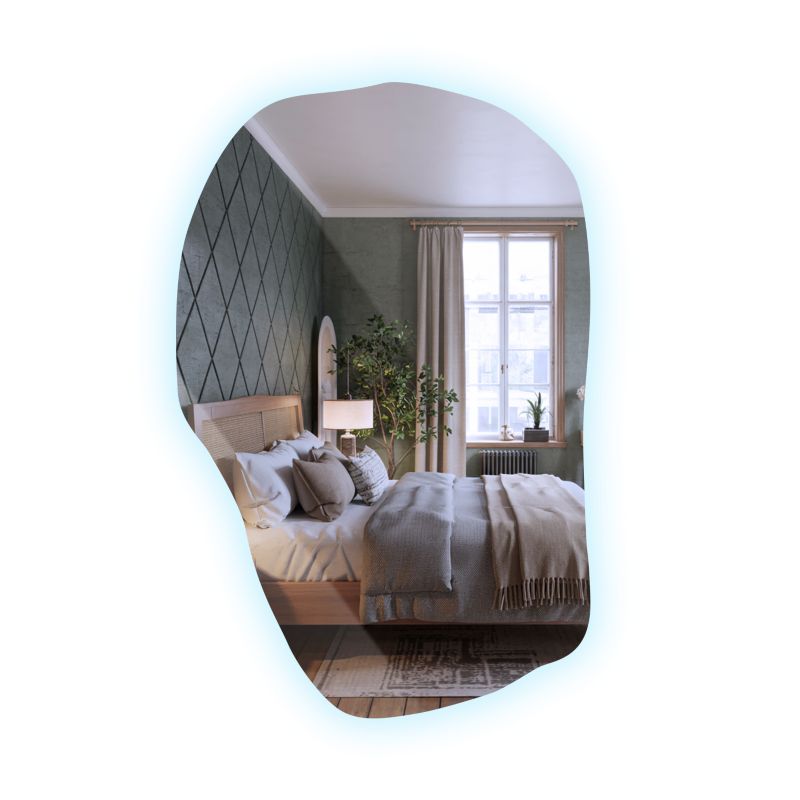 Dekoracyjne Lustro LED Tulup 70 x 45,5 cm zimne oświetlenie 1 szt.