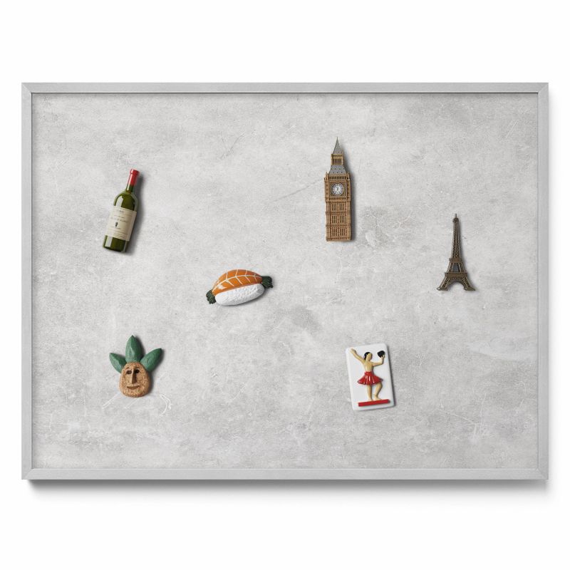 Tablica na notatki Tulup 80x60 cm Tekstura betonowej ściany w srebrnej ramie 1 szt.